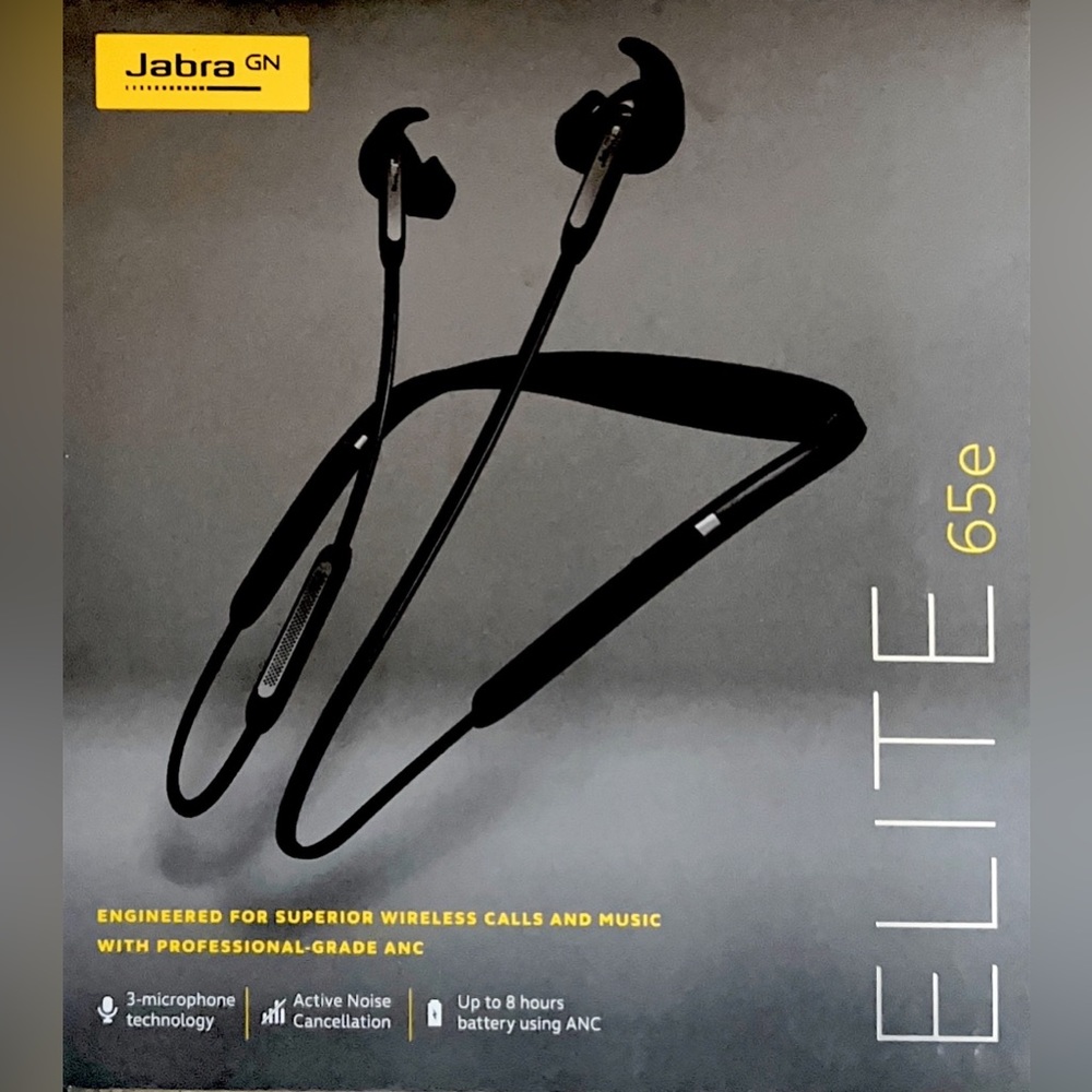 Jabra Elite 65e Wireless Noise Cancelling In-Ear Headphones - Black on Black
